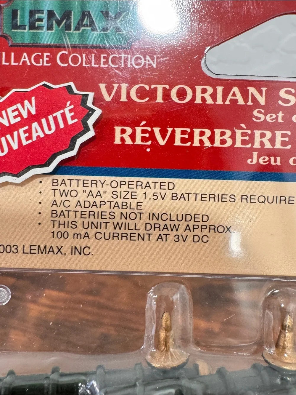 Lemax Rustic Street Lamp Set 4 Lighted Village Light Battery Power NIP Christmas